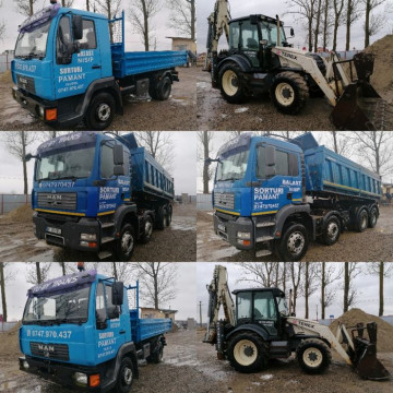 Transport balast, nisip, sorturi, pământ
